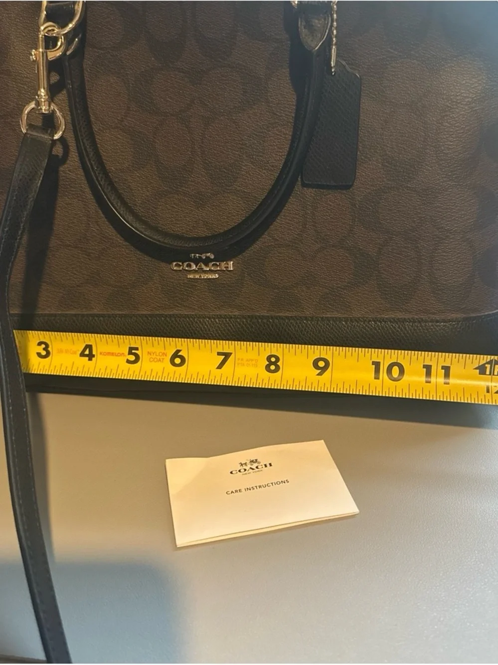 Coach Brown Signature Dome Satchel with Black Trim